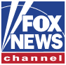 Fox News channel logo in white text with a blue background and stylized graphic lines.
